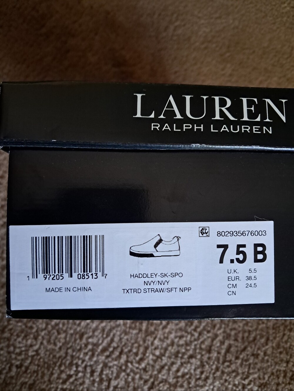 NIB Ralph Lauren Navy Slip-On Sneakers. - Picture 6 of 6